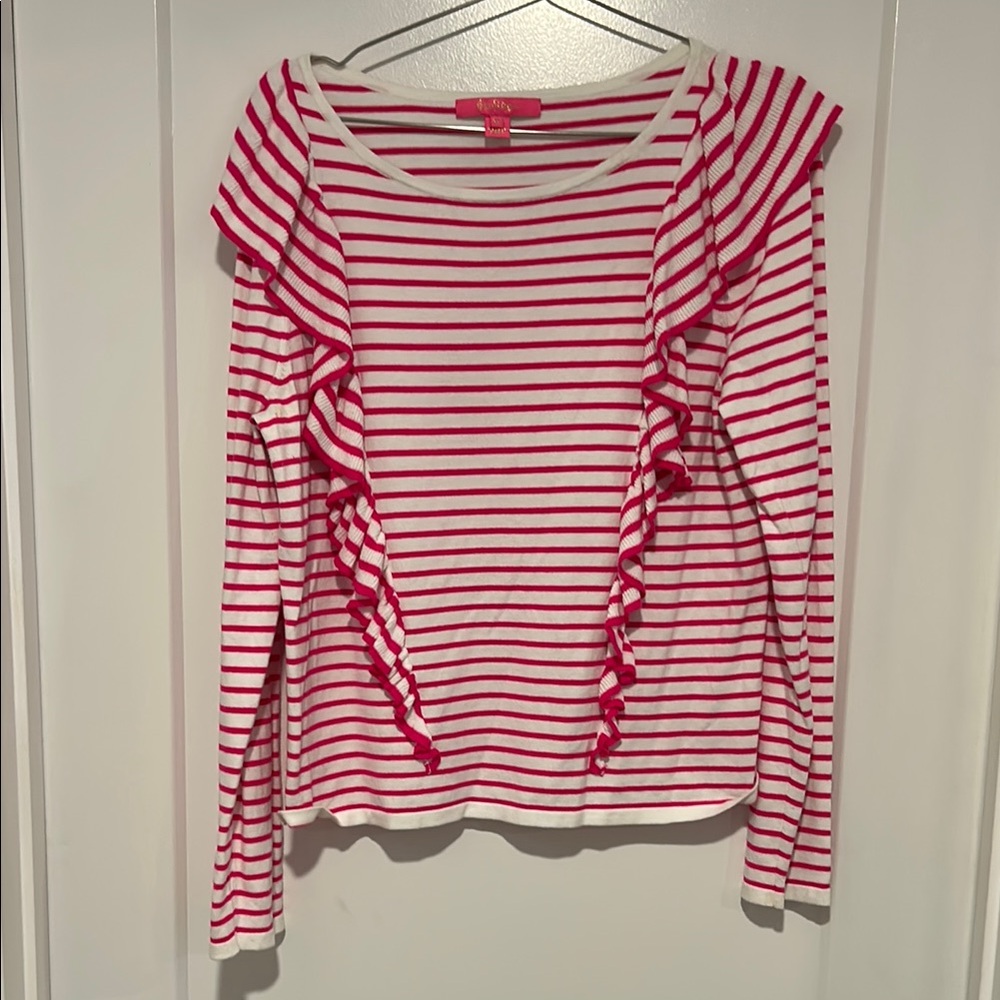 Lilly Pulitzer Pink and White Striped Top